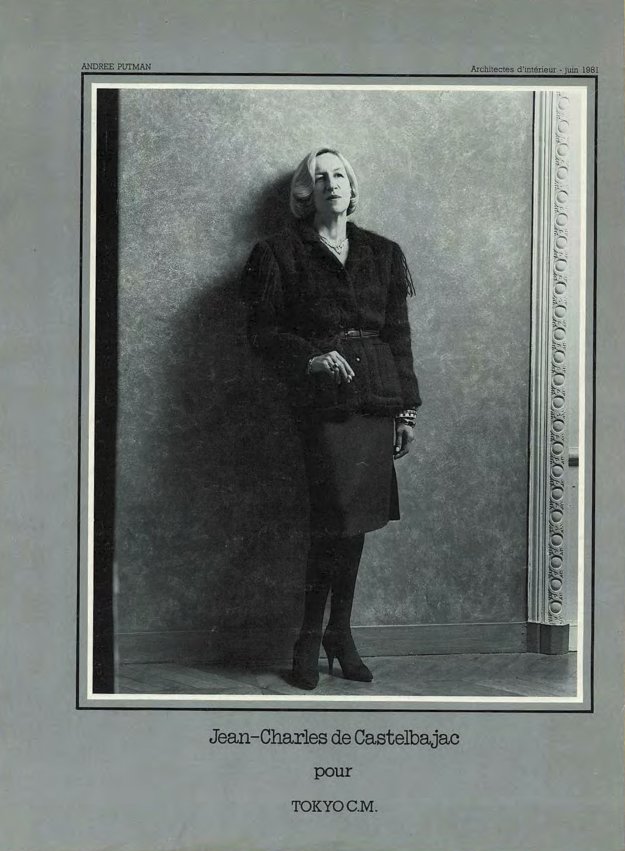 1981, Andrée Putman, “Les Contemporains” campagne publicitaire — Bettina Rheims