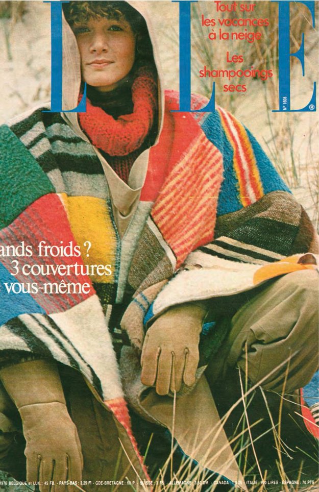 1976, Couverture poncho, ELLE nº 1608 — Hans Feurer, Oliviero Toscani