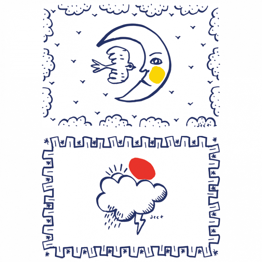 Sets de table assortis Lune + Nuage