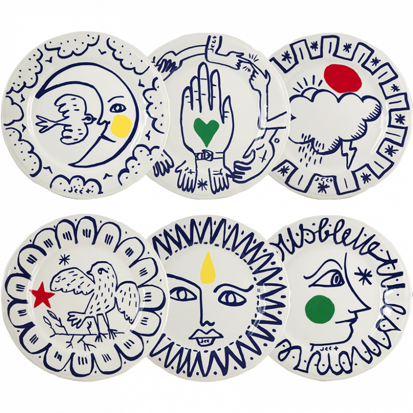 COFFRET DE 6 ASSIETTES PLATES ASSORTIES